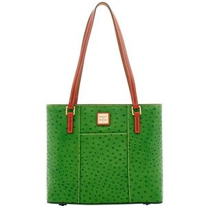 Dooney & Bourke Green Tote with Brown Handles